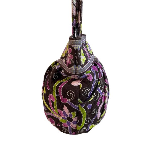 Vera Bradley Women's Black Flowered Multicolor Floral Shoulder Bucket Bag Sz M - Picture 4 of 13